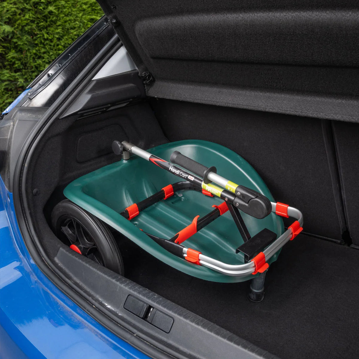Handi Cart Duo Litter Trolley folded in car boot.