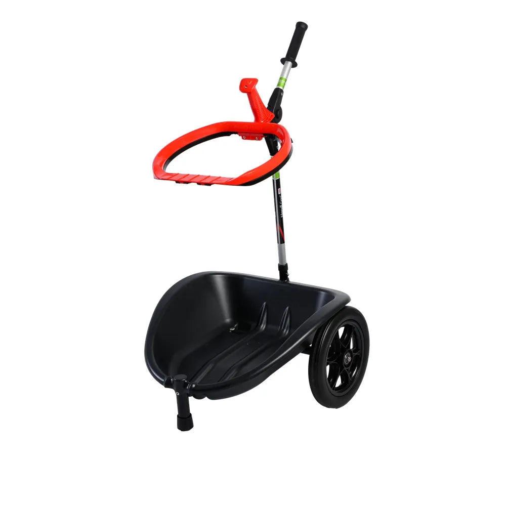 Black litter cart on a white background
